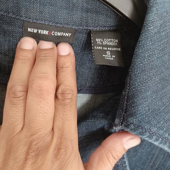 New York and co. denim double breast buttoned pea coat size S - Picture 8 of 16